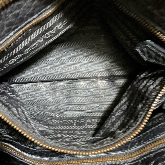 Authentic Prada Nylon Pebbled Leather Tote - Picture 12 of 13